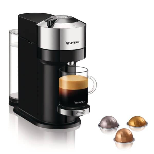Nespresso Vertuo Next Deluxe Coffee and Espresso Maker by DeLonghi, Chrome