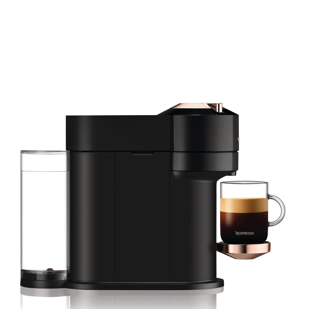 Nespresso Vertuo Next Premium Coffee and Espresso Maker by DeLonghi, Black Rose Gold with Aeroccino Milk Frother