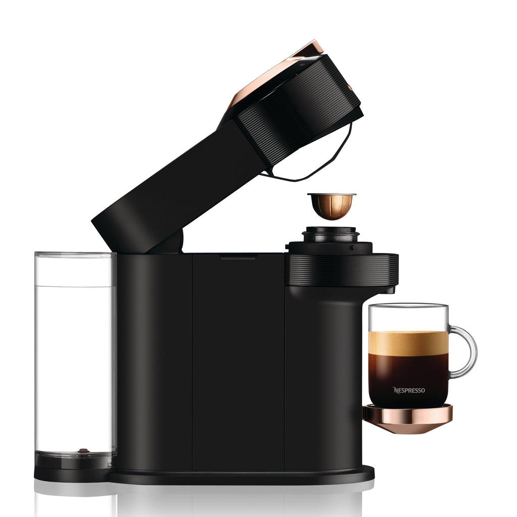 Nespresso Vertuo Next Premium Coffee and Espresso Maker by DeLonghi, Black Rose Gold with Aeroccino Milk Frother