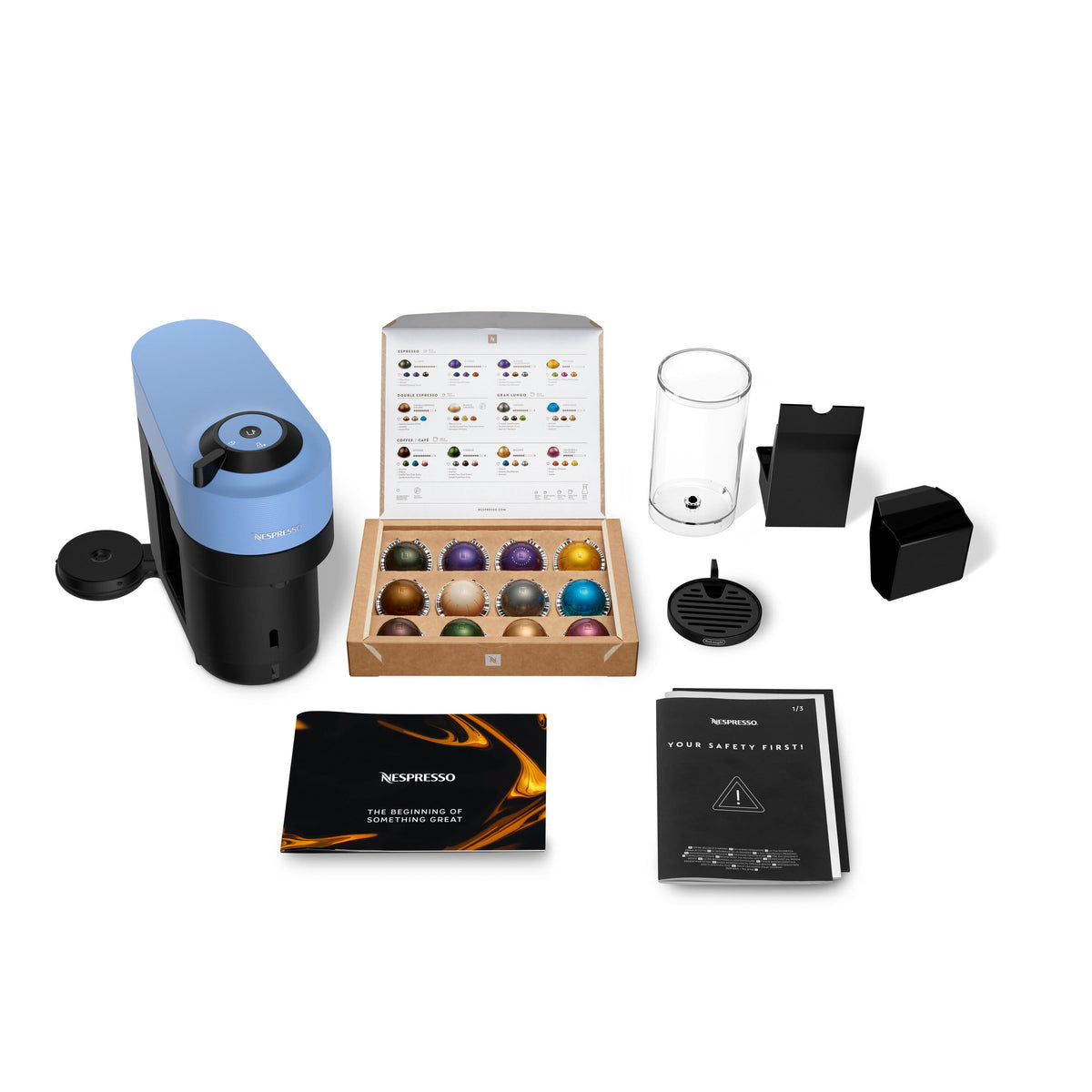 Nespresso Vertuo Pop+ by De'Longhi with Aeroccino, Pacific Blue