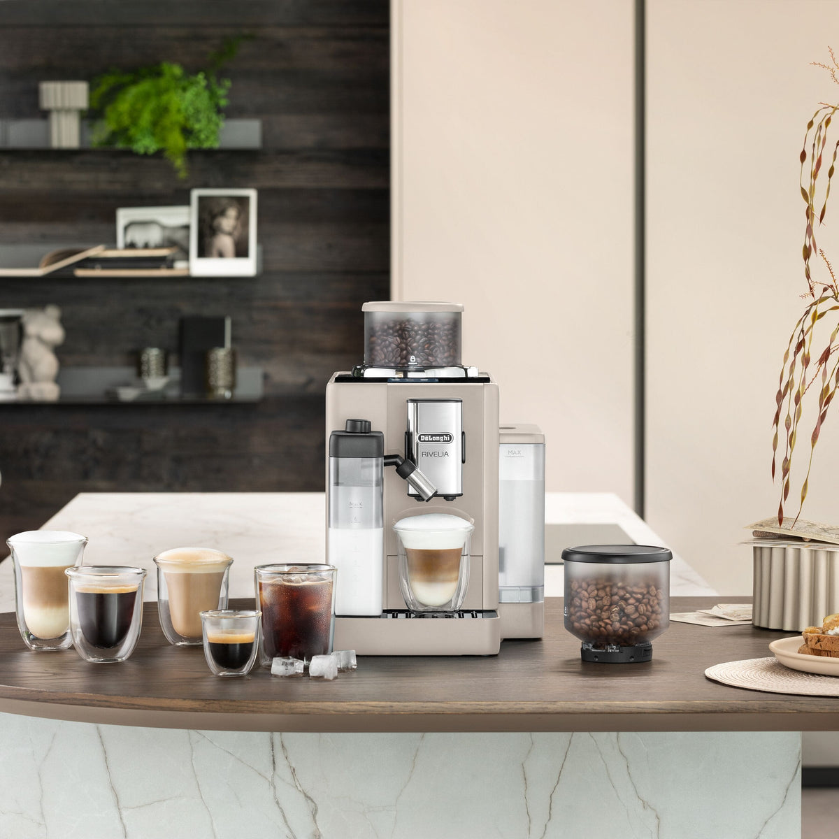 Rivelia Fully Automatic Espresso Machine, Sand Beige