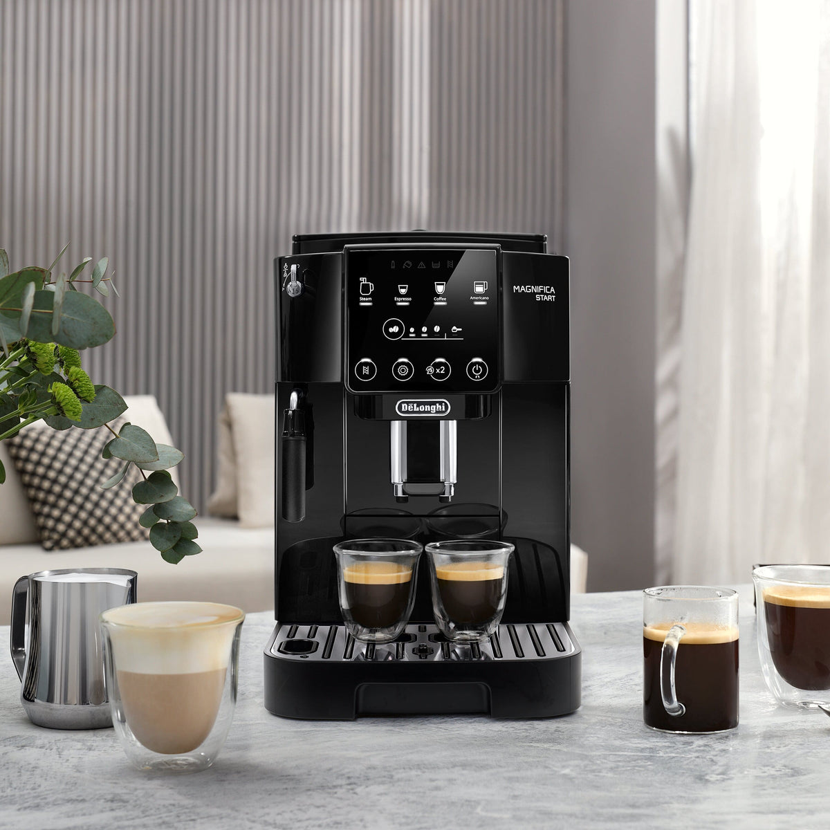 Magnifica Start Espresso Machine (Black) with Manual Milk Frothing