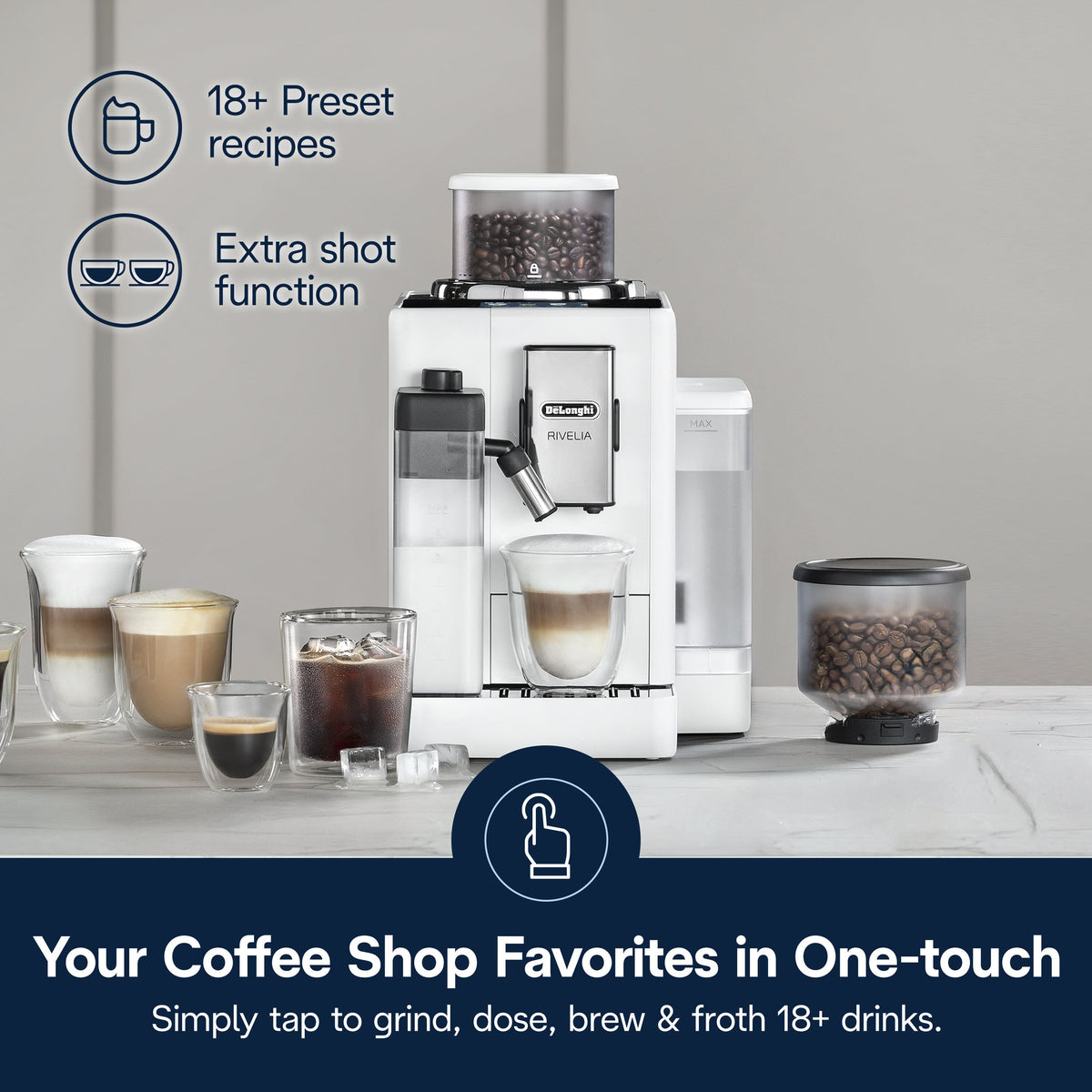Rivelia Fully Automatic Espresso Machine, Arctic White
