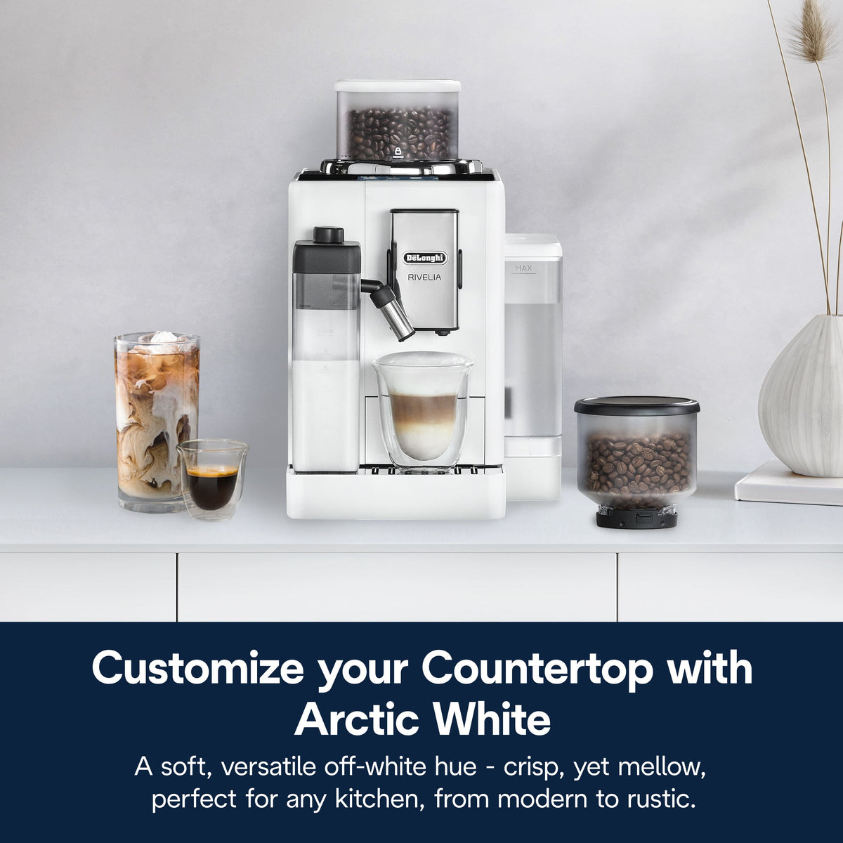 Rivelia Fully Automatic Espresso Machine, Arctic White