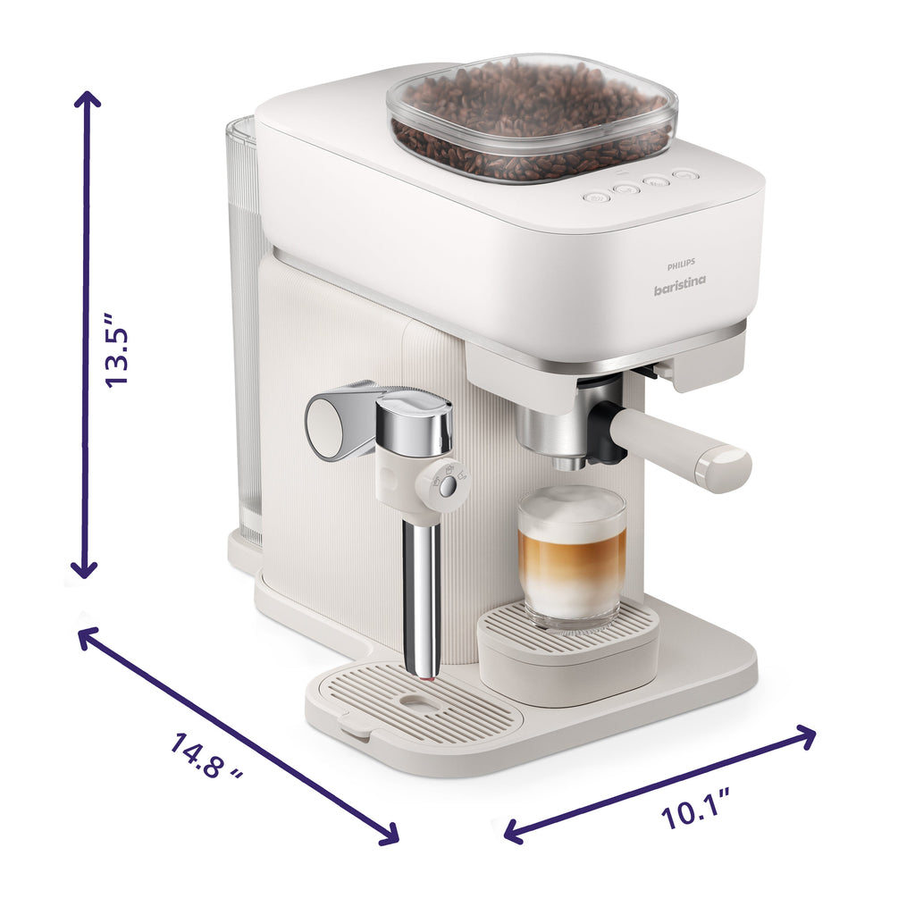 Philips Baristina Latte Automatic Espresso Machine, Milky White