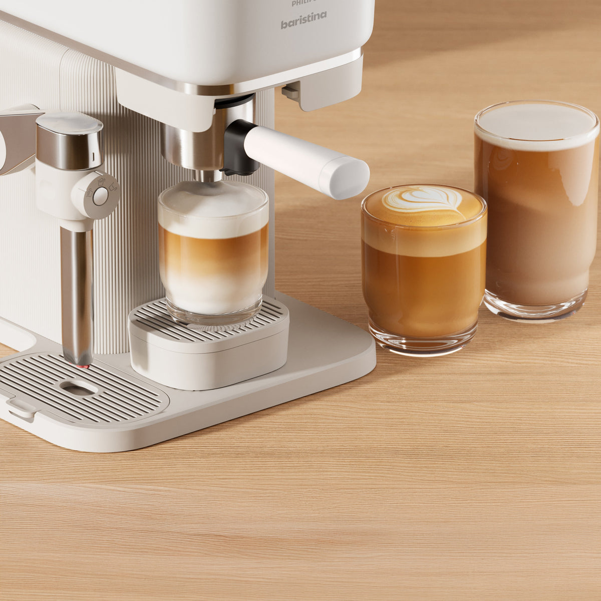 Philips Baristina Latte Automatic Espresso Machine, Milky White