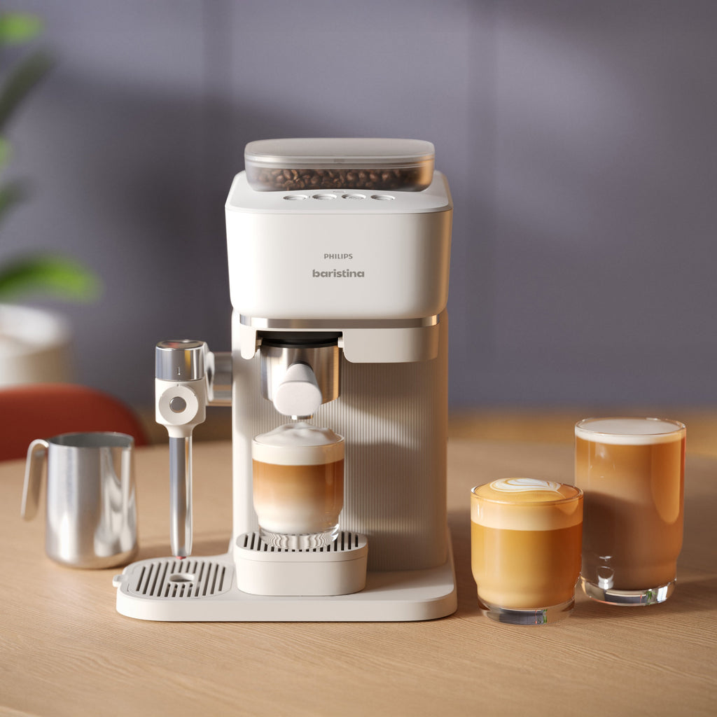 Philips Baristina Latte Automatic Espresso Machine, Milky White