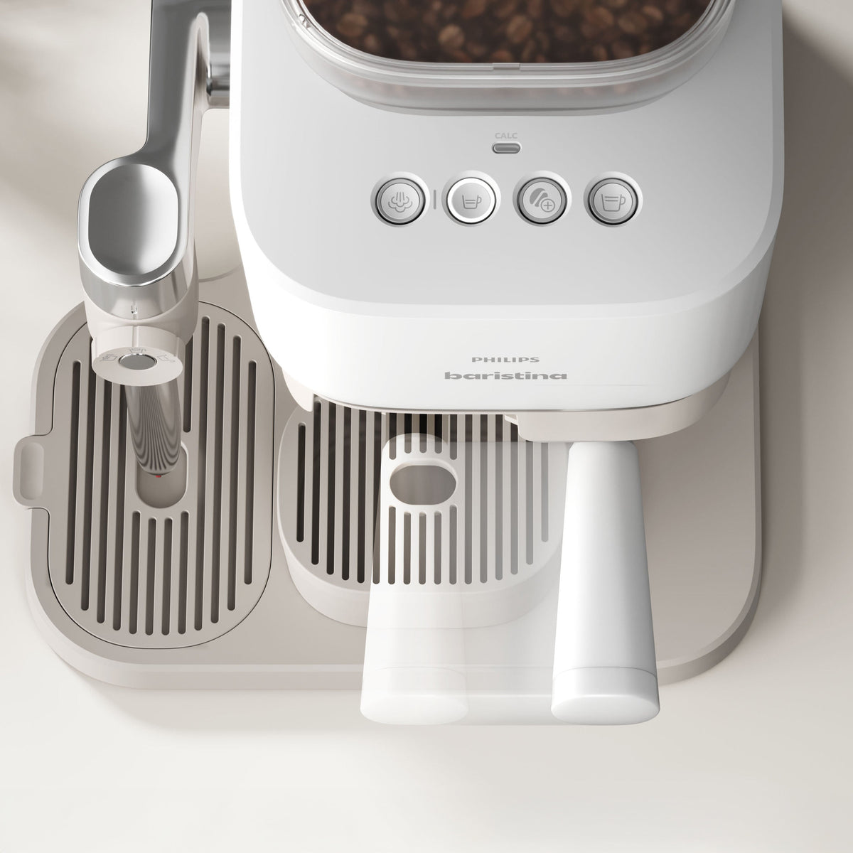 Philips Baristina Latte Automatic Espresso Machine, Milky White